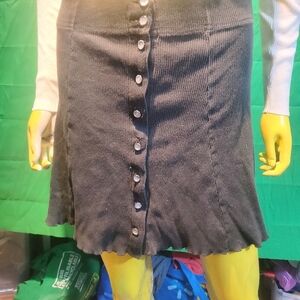 Le Chateau Small Skirt Button Downs Vintage Black Gray